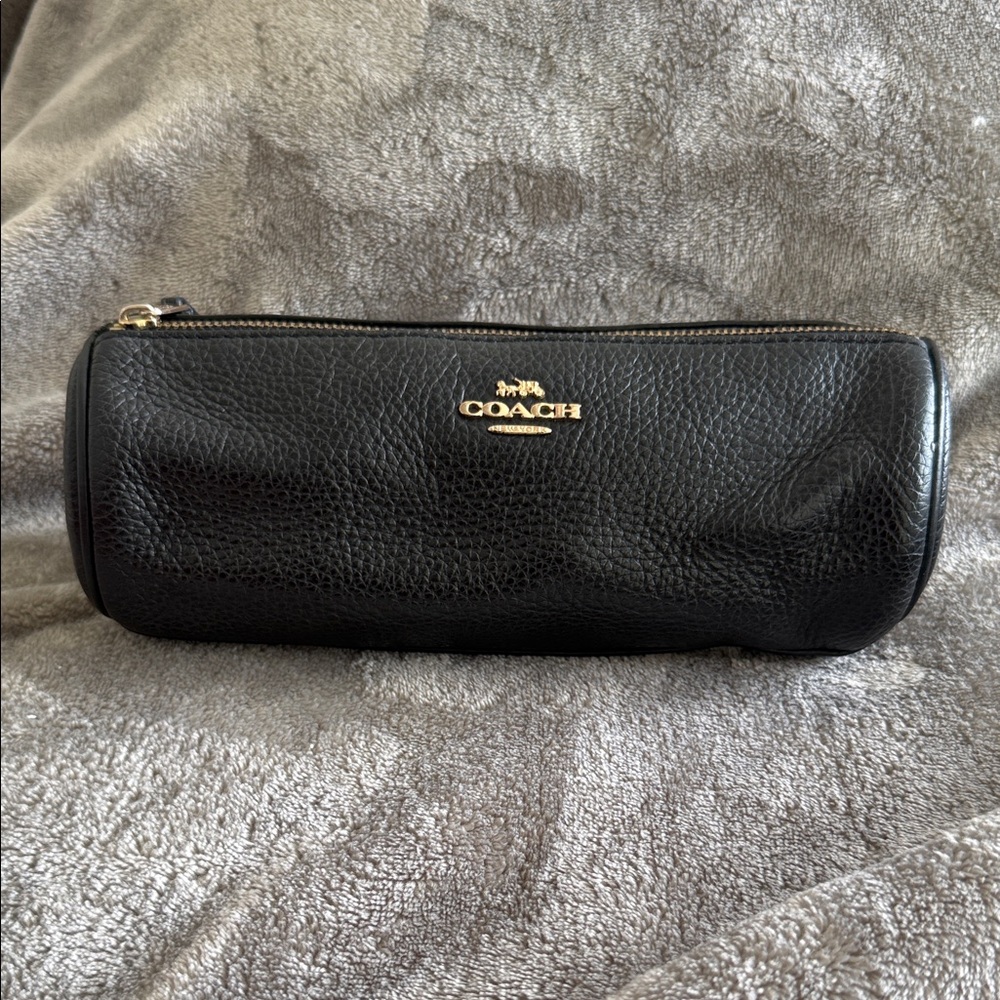 Coach Black Leather Cosmetic Case